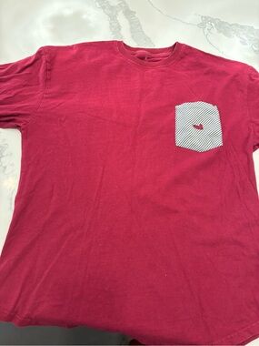 Men's Crimson/ Burgundy Crewneck Pocket T-Shirt